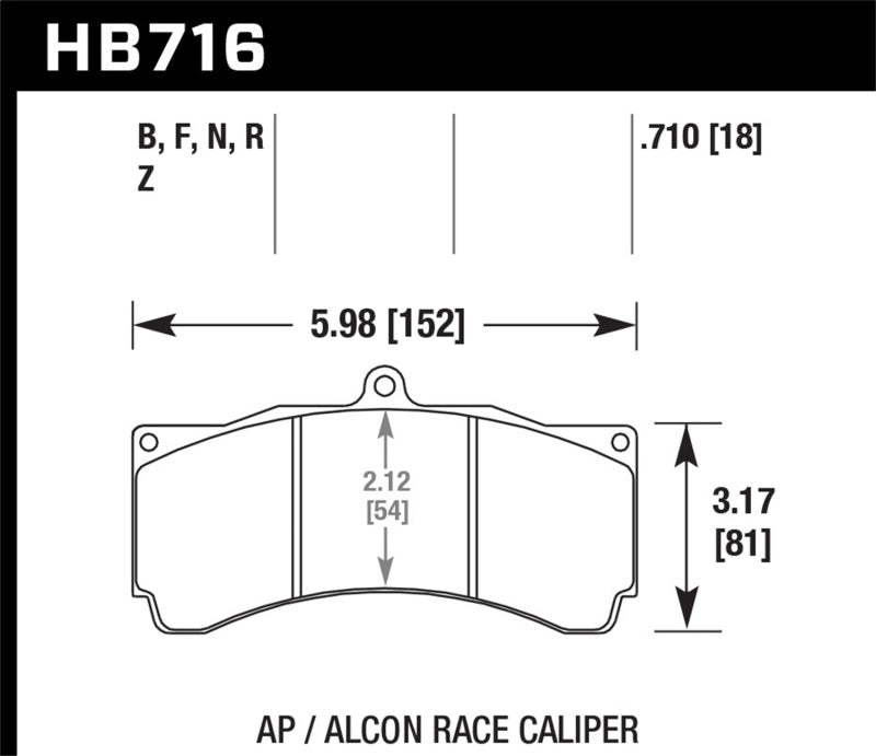 Brake Pads - Racing HAWKHB716G.710 Hawk Performance