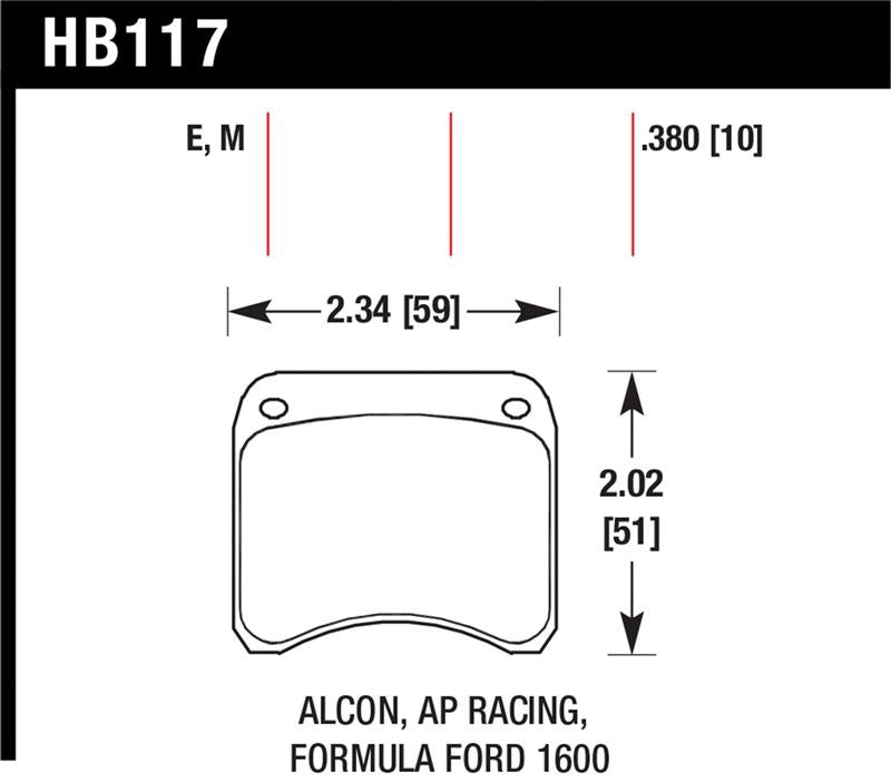 Brake Pads - Racing HAWKHB117E.380 Hawk Performance