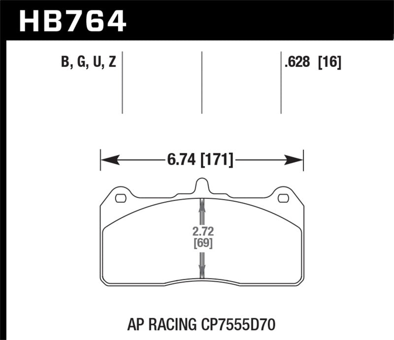 Brake Pads - Racing HAWKHB764G.628 Hawk Performance