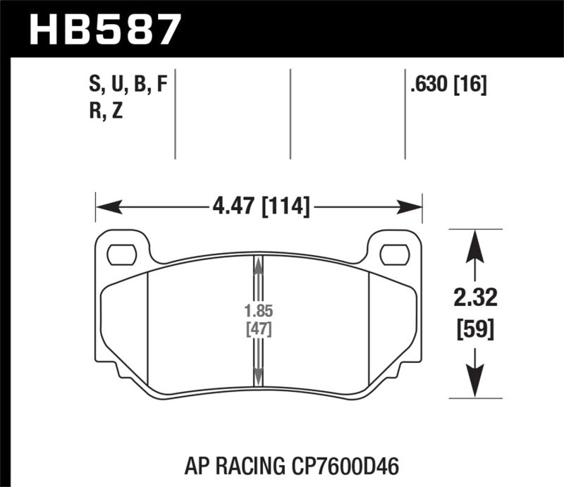 Brake Pads - Racing HAWKHB587U.630 Hawk Performance
