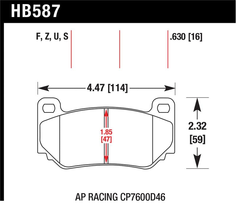 Brake Pads - Racing HAWKHB587U.630 Hawk Performance