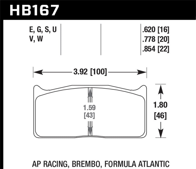 Brake Pads - Racing HAWKHB167G.778 Hawk Performance
