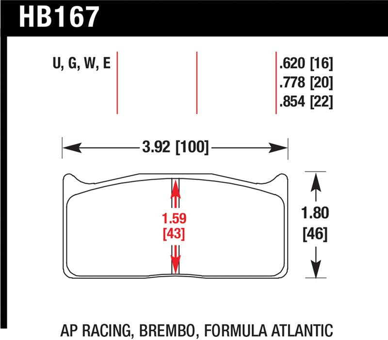 Brake Pads - Racing HAWKHB167G.778 Hawk Performance