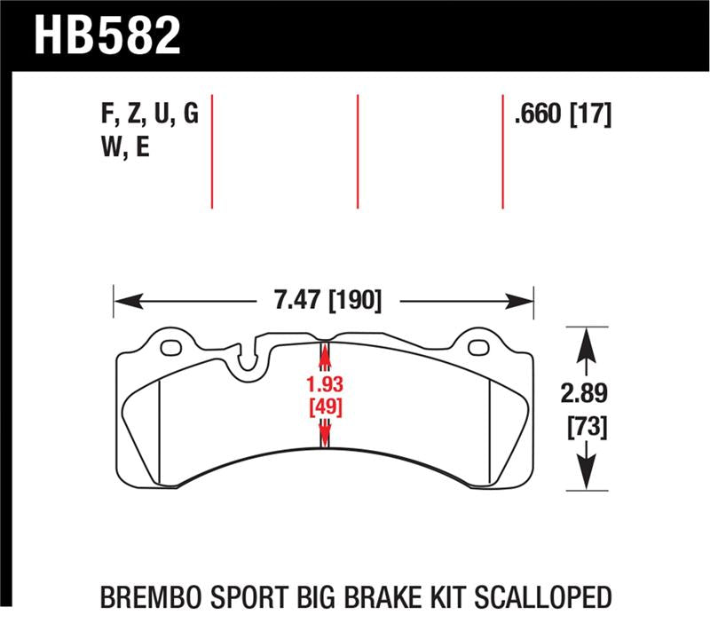 Brake Pads - Racing HAWKHB582E.660 Hawk Performance
