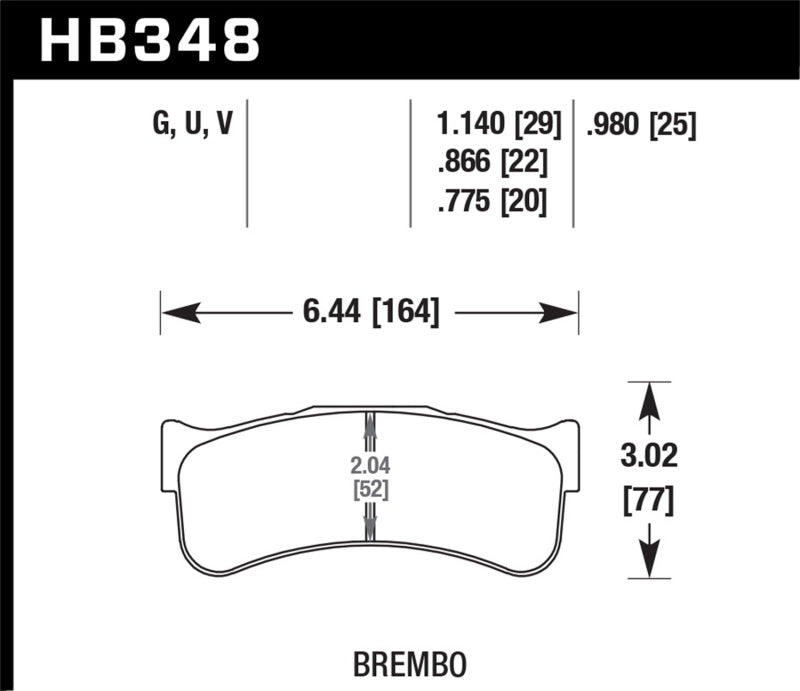 Brake Pads - Racing HAWKHB348U1.14 Hawk Performance