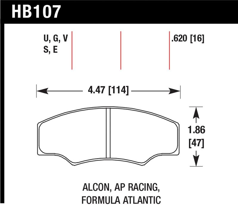 Brake Pads - Racing HAWKHB107G.620 Hawk Performance