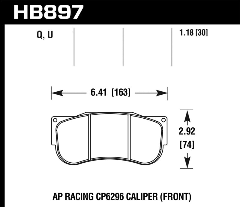 Brake Pads - Racing HAWKHB897U1.18 Hawk Performance