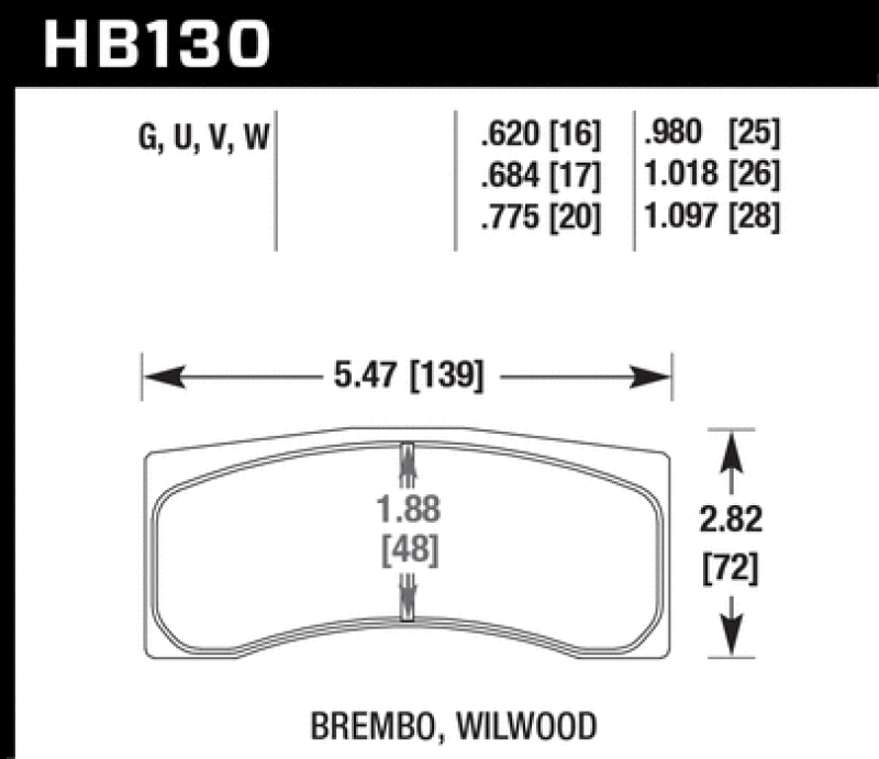 Brake Pads - Racing HAWKHB130D.775 Hawk Performance