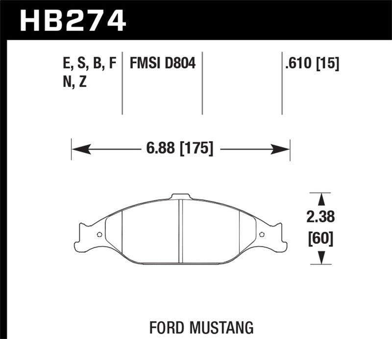 Brake Pads - Performance HAWKHB274N.610 Hawk