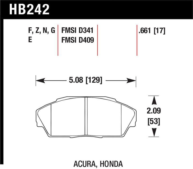 Brake Pads - Performance HAWKHB242N.661 Hawk