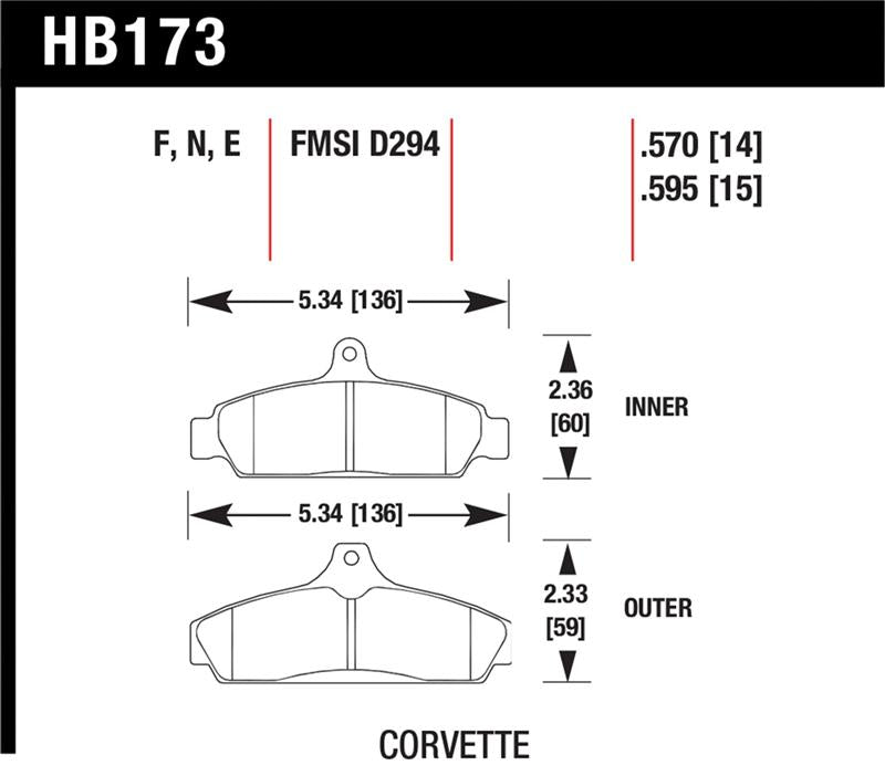 Brake Pads - Performance HAWKHB173N.570 Hawk