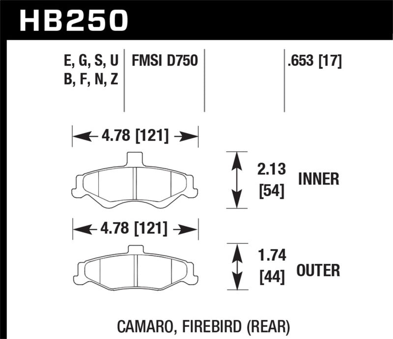 Brake Pads - Performance HAWKHB250N.653 Hawk