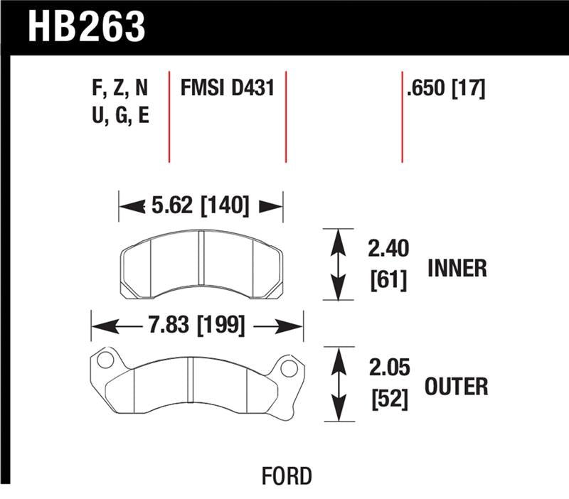Brake Pads - Performance HAWKHB263N.650 Hawk
