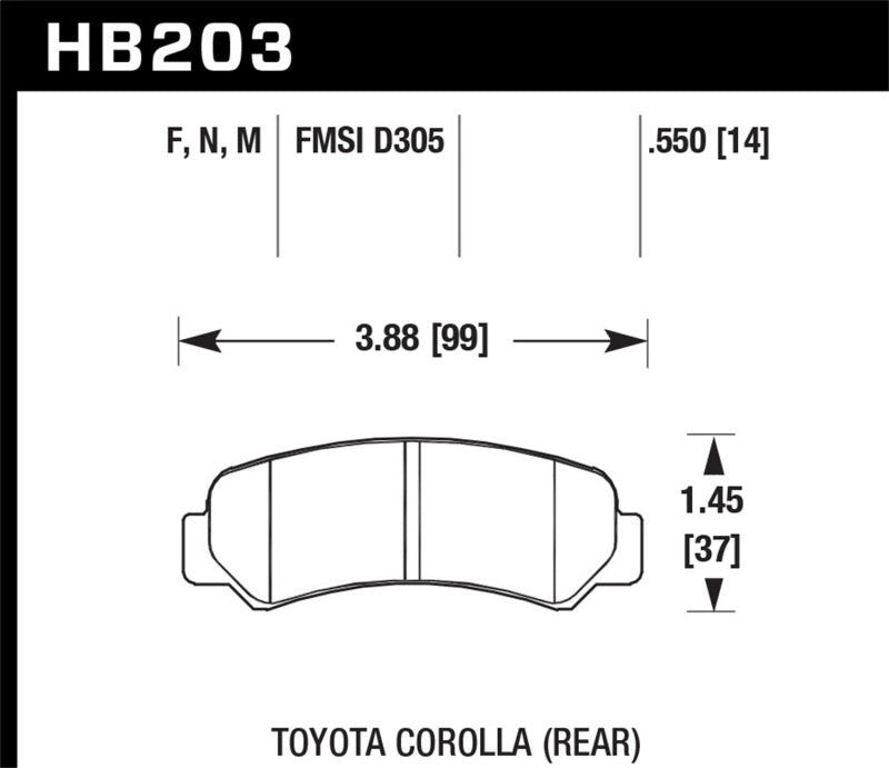Brake Pads - Performance HAWKHB203F.550 Hawk