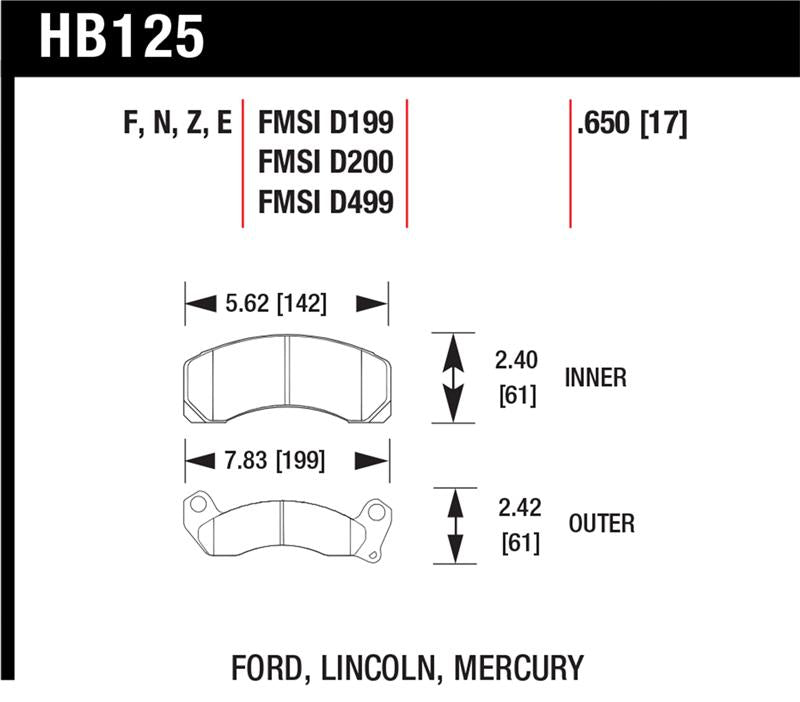 Brake Pads - Performance HAWKHB125F.650 Hawk