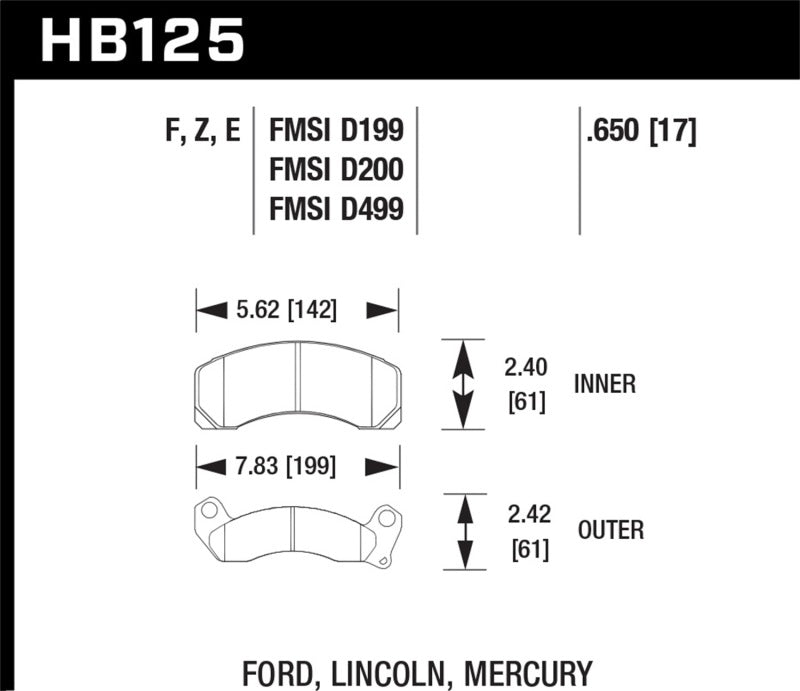 Brake Pads - Performance HAWKHB125F.650 Hawk