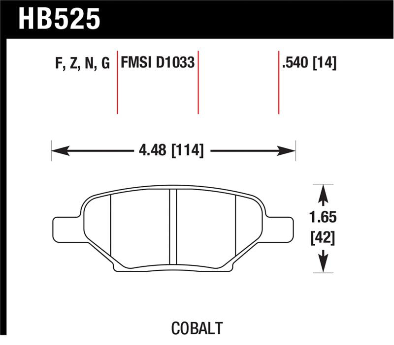 Brake Pads - Performance HAWKHB525F.540 Hawk
