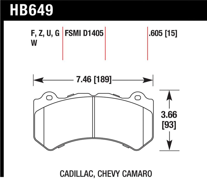 Brake Pads - Performance HAWKHB649F.605 Hawk