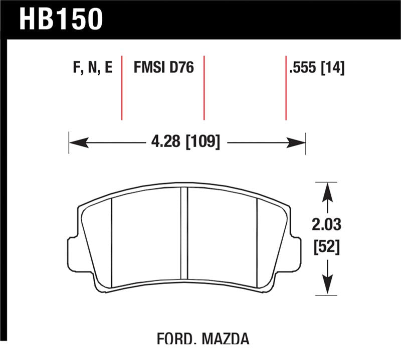 Brake Pads - Performance HAWKHB150F.555 Hawk
