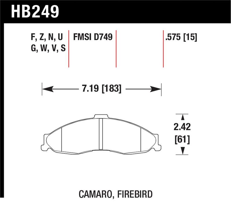 Brake Pads - Performance HAWKHB249F.575 Hawk