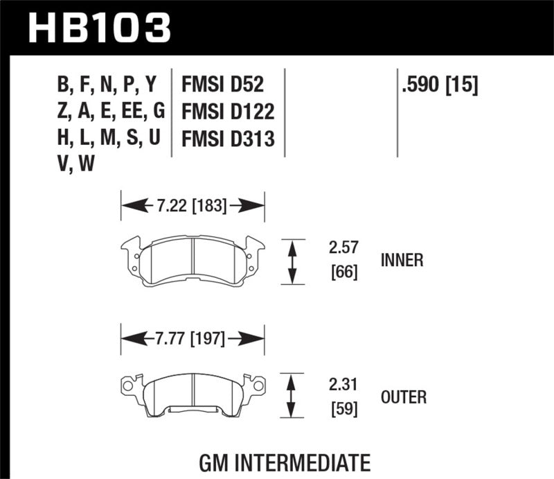 Brake Pads - Performance HAWKHB103F.590 Hawk