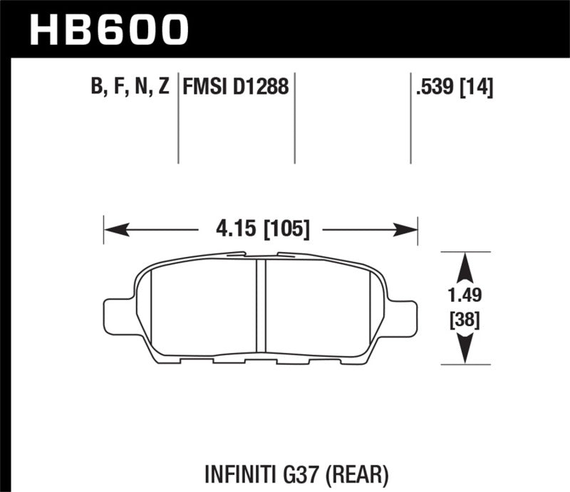Brake Pads - Performance HAWKHB600F.539 Hawk