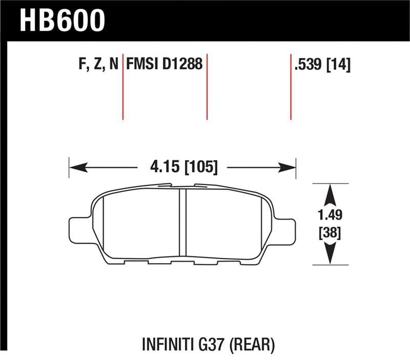 Brake Pads - Performance HAWKHB600Z.539 Hawk