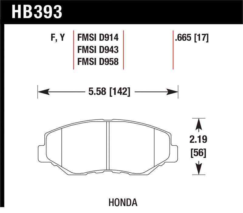 Brake Pads - OE HAWKHB393Y.665 Hawk Performance