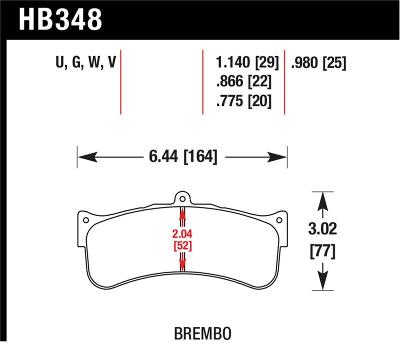 Brake Pads - Racing HAWKHB348U.980 Hawk Performance