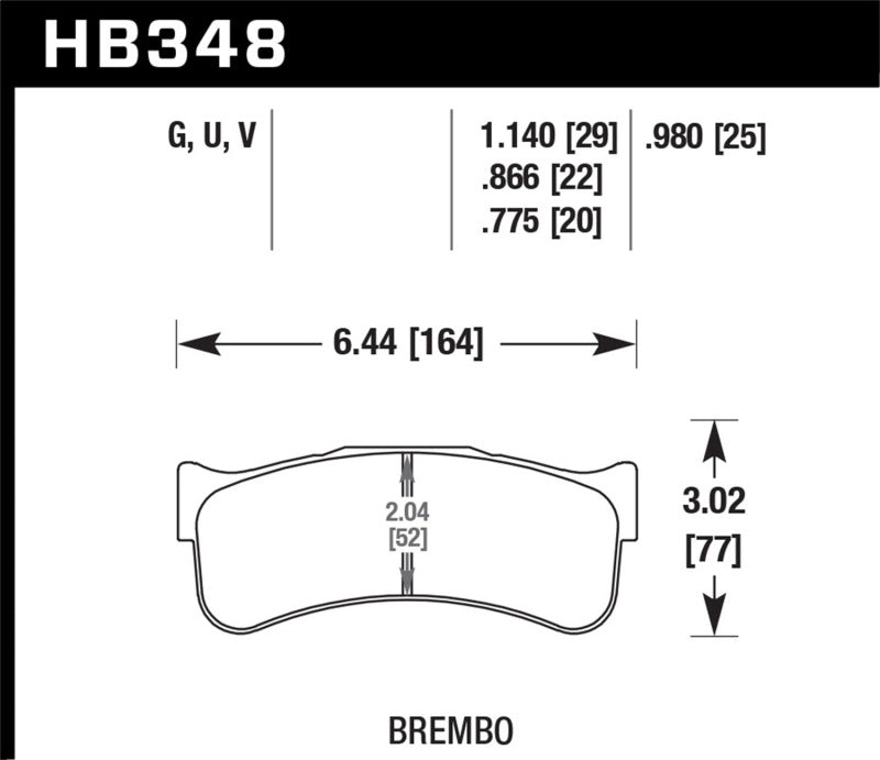 Brake Pads - Racing HAWKHB348U.980 Hawk Performance
