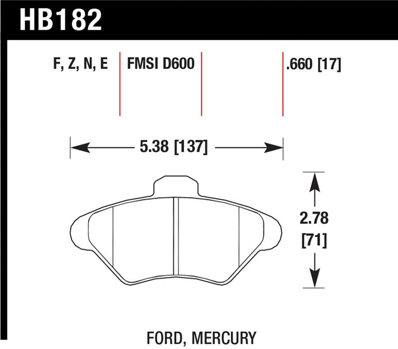 Brake Pads - Performance HAWKHB182Z.660 Hawk