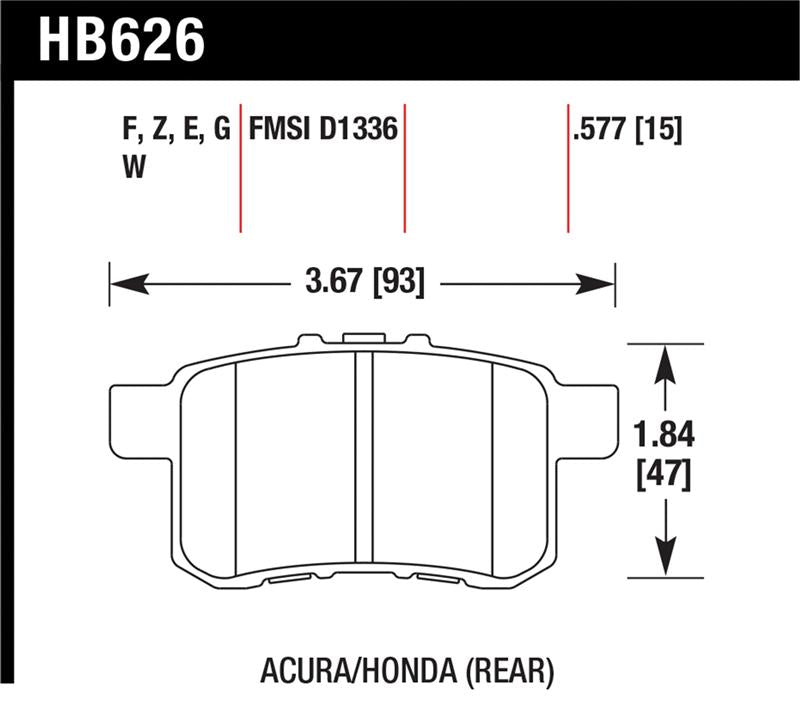 Brake Pads - Performance HAWKHB626Z.577 Hawk