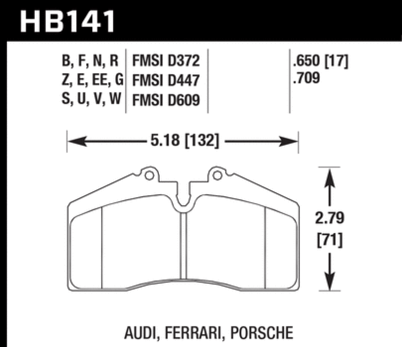 Brake Pads - Racing HAWKHB141D.650 Hawk Performance