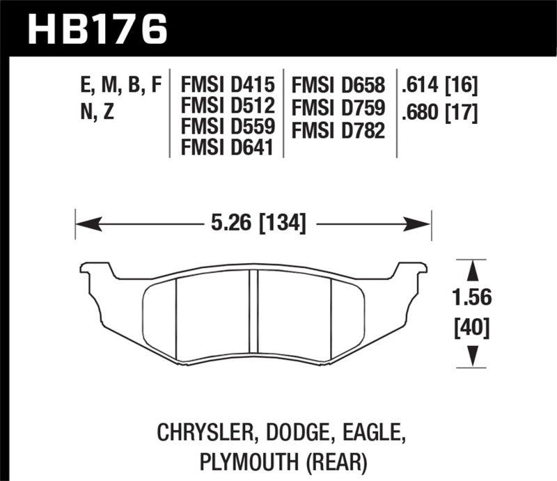 Brake Pads - Performance HAWKHB176F.614 Hawk
