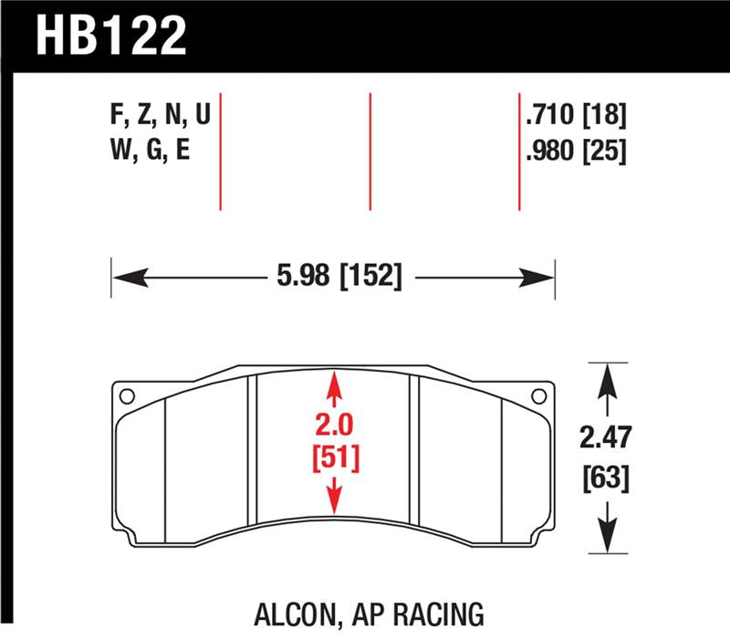 Brake Pads - Racing HAWKHB122W.710 Hawk Performance