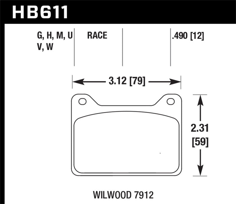 Brake Pads - Racing HAWKHB611G.490 Hawk Performance