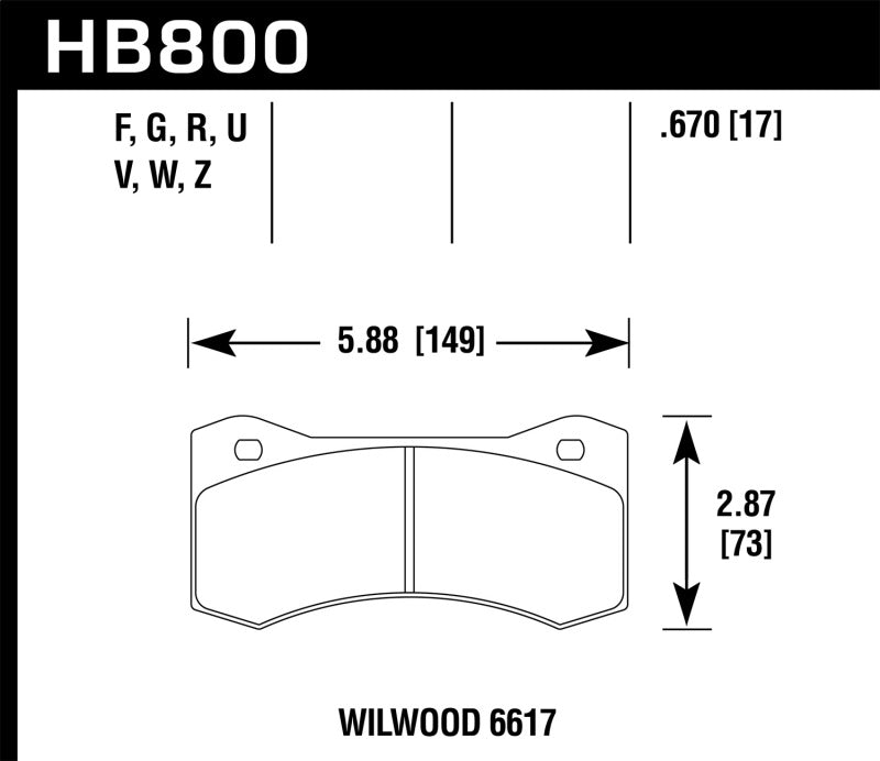 Brake Pads - Performance HAWKHB800Z.670 Hawk