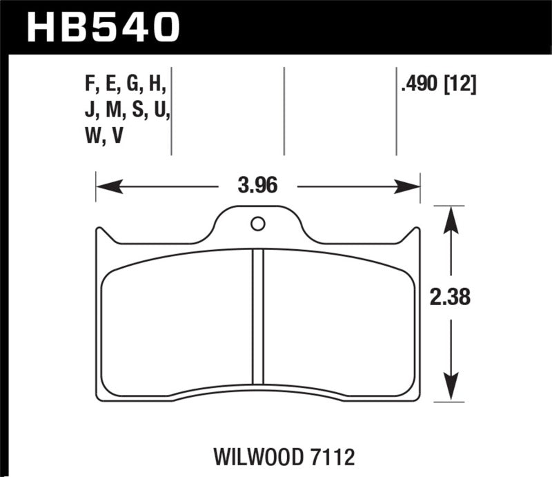Brake Pads - Racing HAWKHB540E.490 Hawk Performance