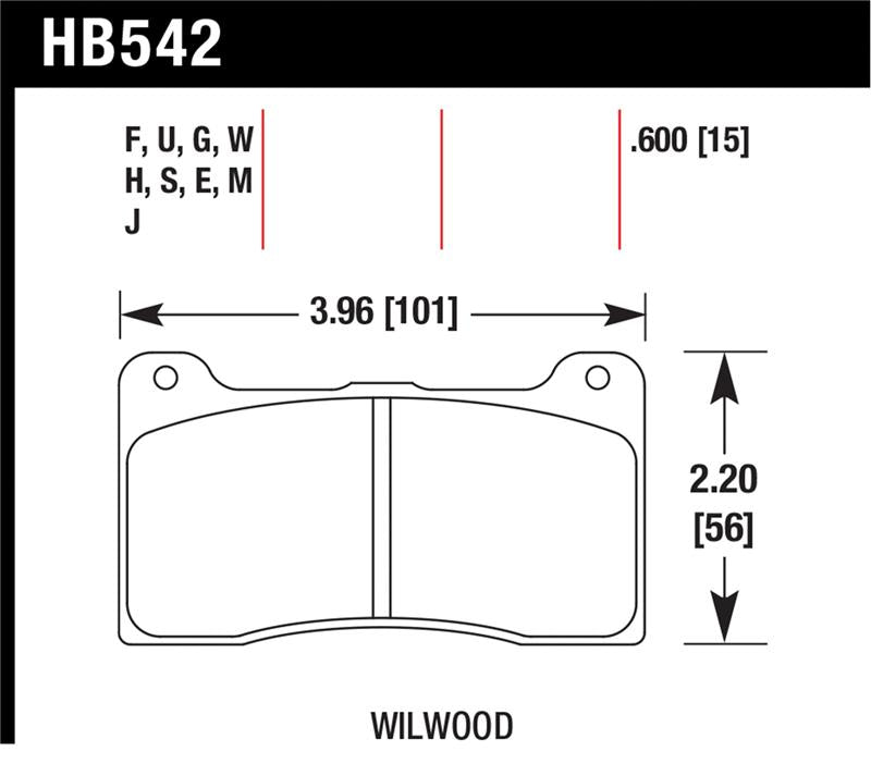 Brake Pads - Racing HAWKHB542U.600 Hawk Performance