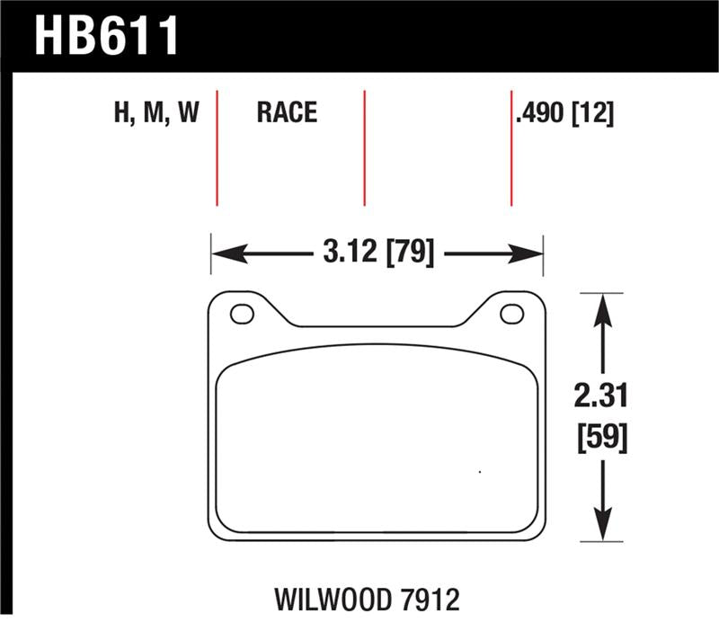 Brake Pads - Racing HAWKHB611W.490 Hawk Performance