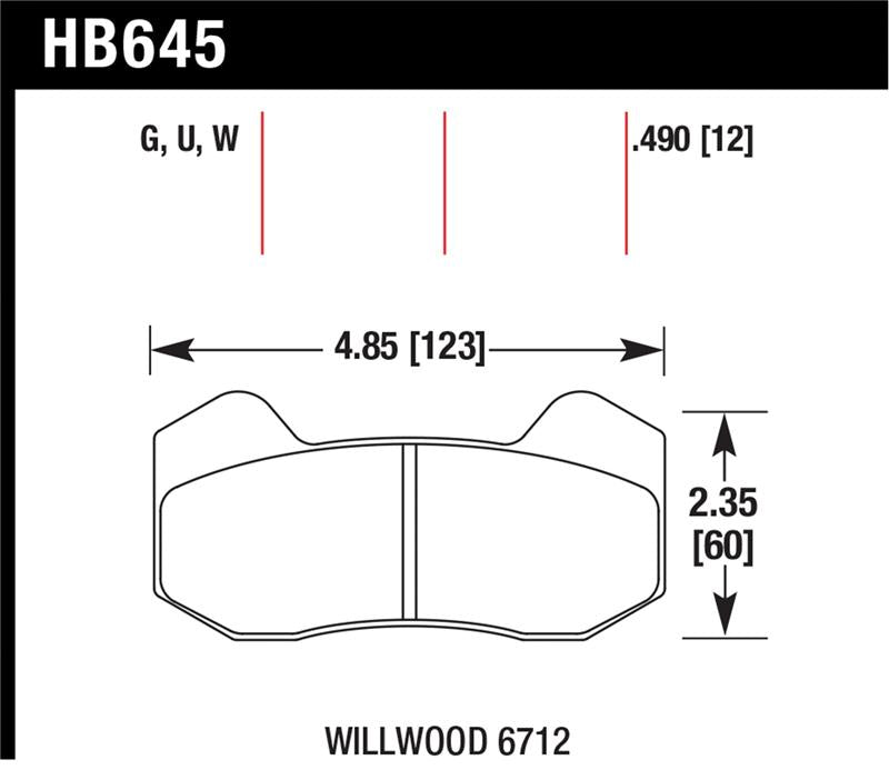 Brake Pads - Racing HAWKHB645G.490 Hawk Performance