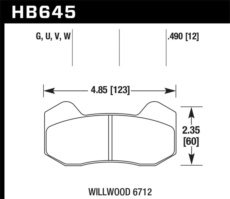 Brake Pads - Racing HAWKHB645G.490 Hawk Performance