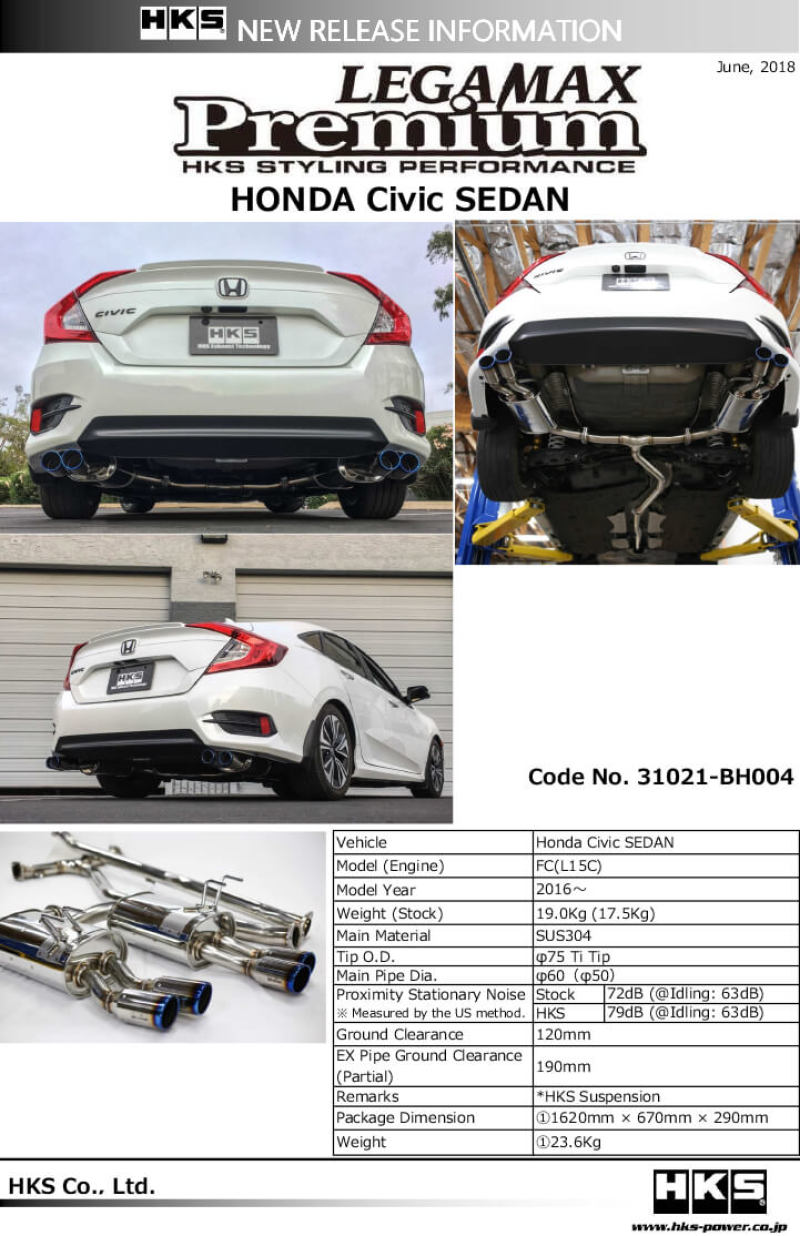 Catback HKS31021-BH004 HKS