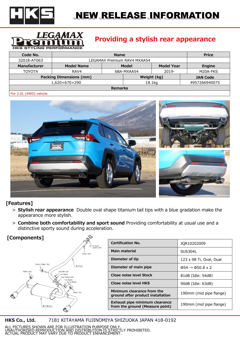 Catback HKS32018-AT063 HKS