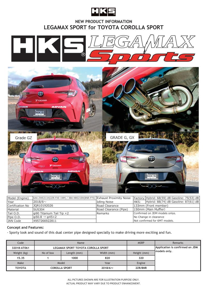 Catback HKS32018-AT061 HKS