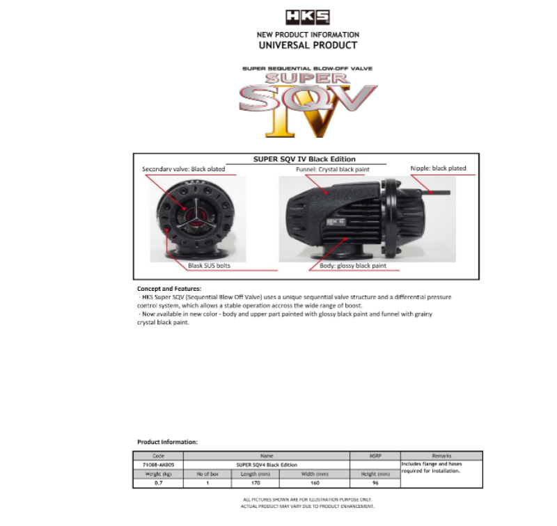 Blow Off Valves HKS71008-AK005 HKS