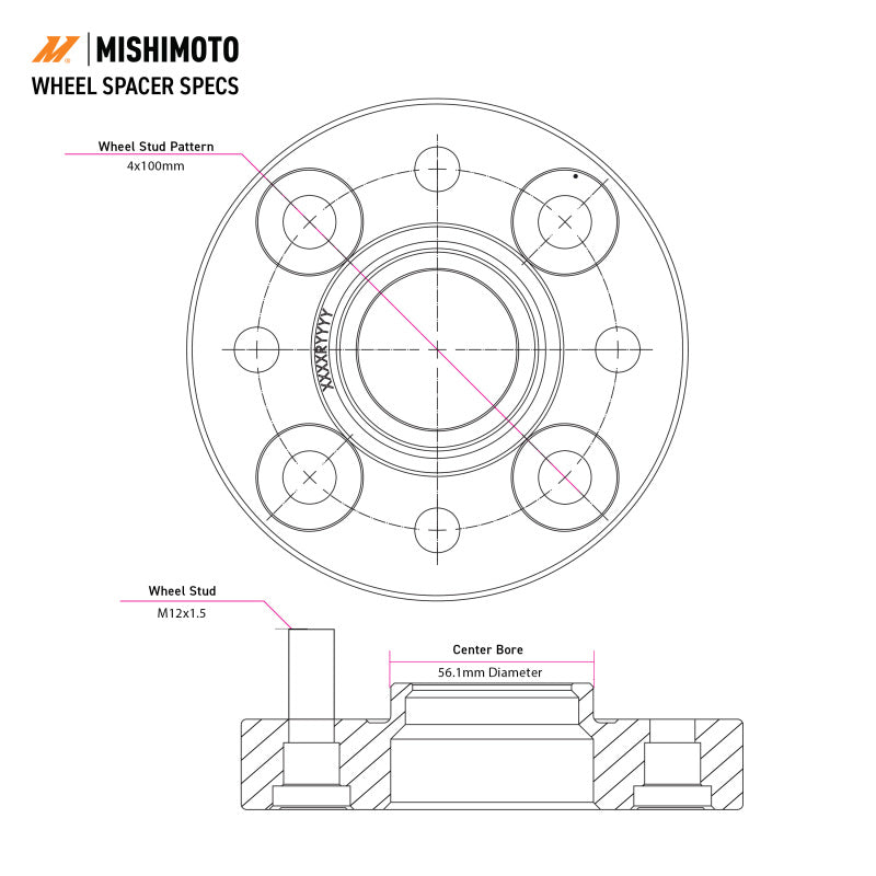 Wheel Spacers & Adapters MISMMWS-008-200BK Mishimoto