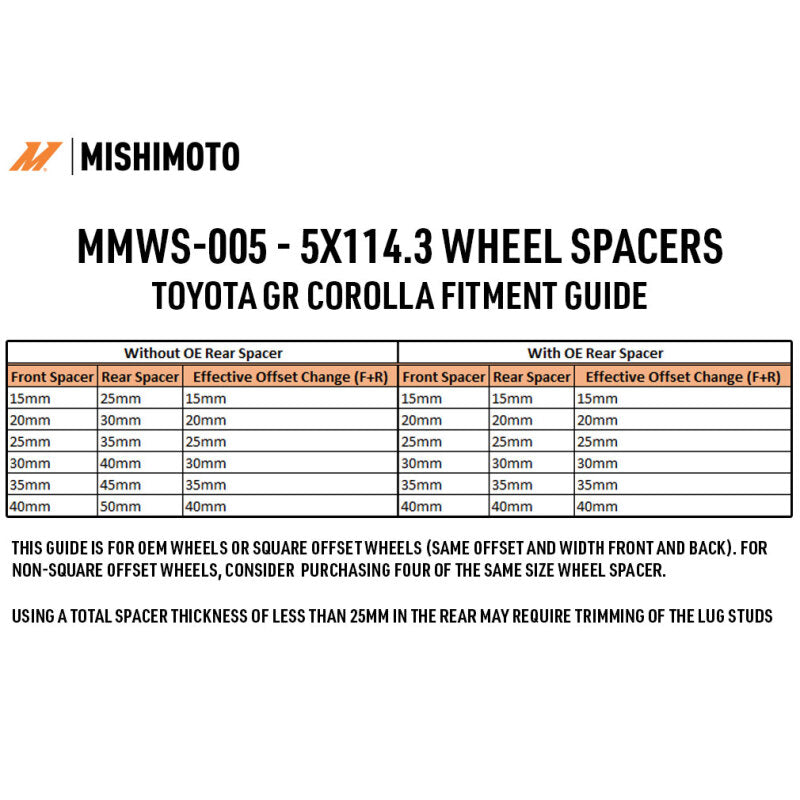 Wheel Spacers & Adapters MISMMWS-005-450BK Mishimoto